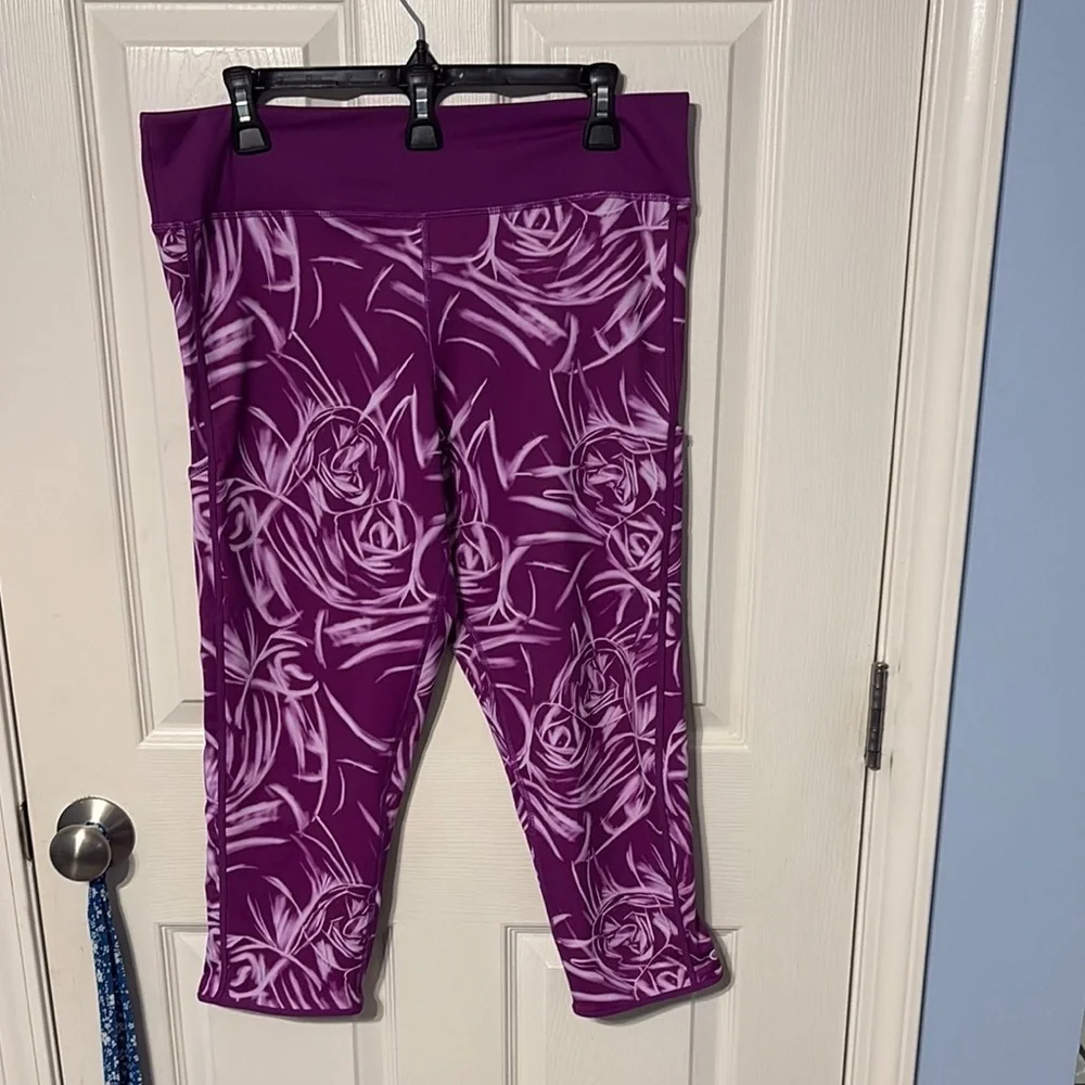 Purple Patterned Women's Pants - Picture 1 of 6